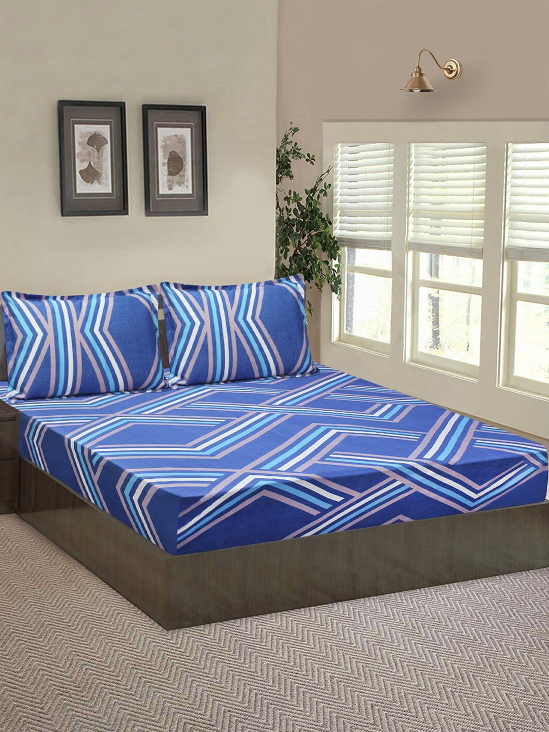 Good Homes by Home Candy Blue Striped 144 TC Queen Bedsheet with 2 Pillow Covers
Good Homes by Home Candy Blue Striped 144 TC Queen Bedsheet with 2 Pillow Covers