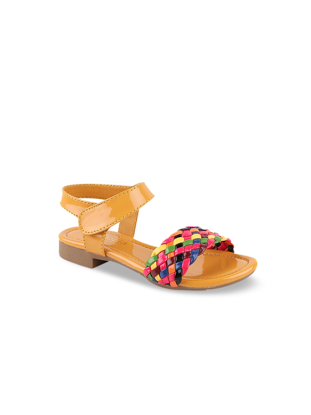 Shoetopia Girls Yellow Open Toe Flats
