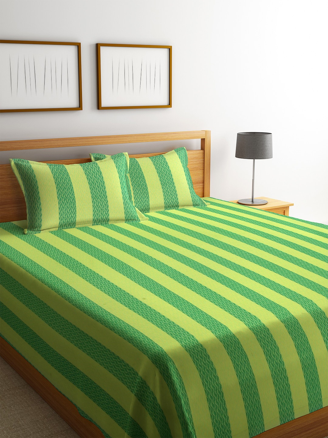 Arrabi Green & Yellow Striped Handwoven Cotton Double King Bed Cover & Pillow Covers
Arrabi Green & Yellow Striped Handwoven Cotton Double King Bed Cover & Pillow Covers