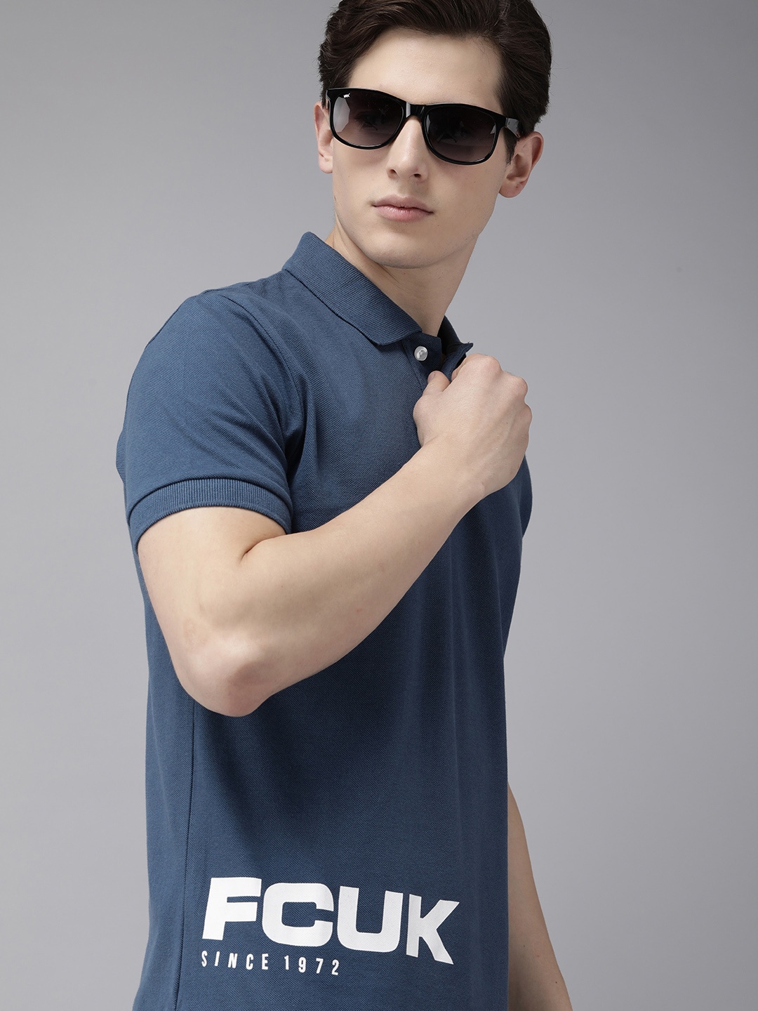 French Connection Men Blue Typography Printed Polo Collar Pure Cotton Slim Fit T-shirt
French Connection Men Blue Typography Printed Polo Collar Pure Cotton Slim Fit T-shirt