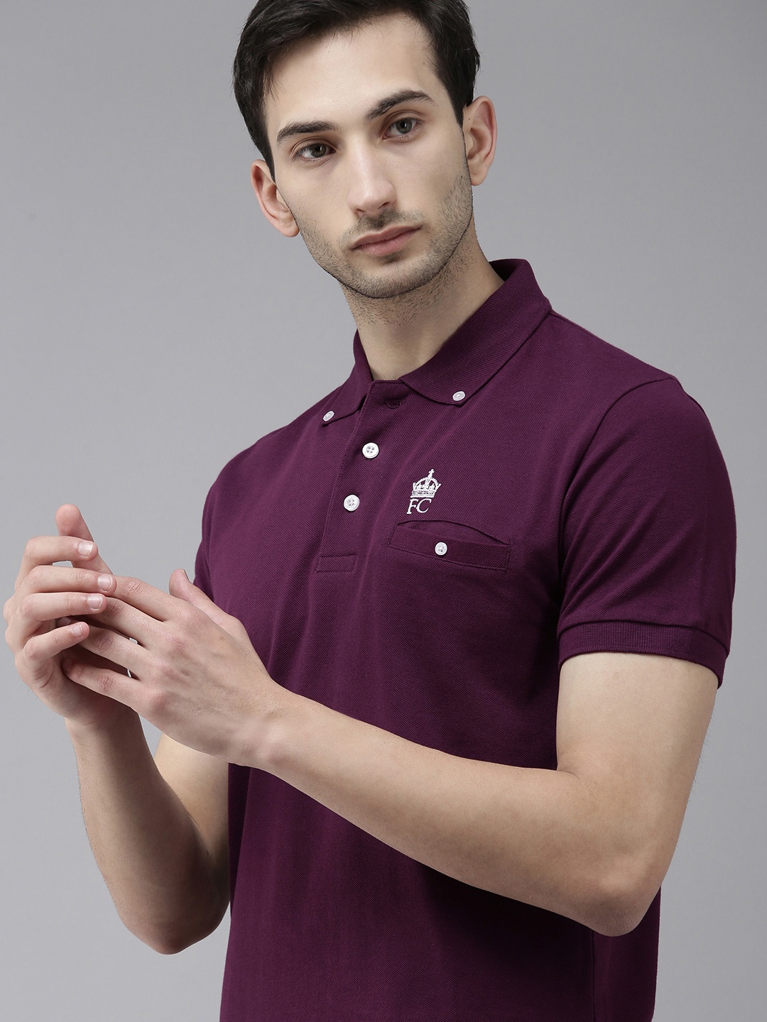 French Connection Men Purple Brand Logo Printed Polo Collar Slim Fit Pure CottonT-shirt
French Connection Men Purple Brand Logo Printed Polo Collar Slim Fit Pure CottonT-shirt