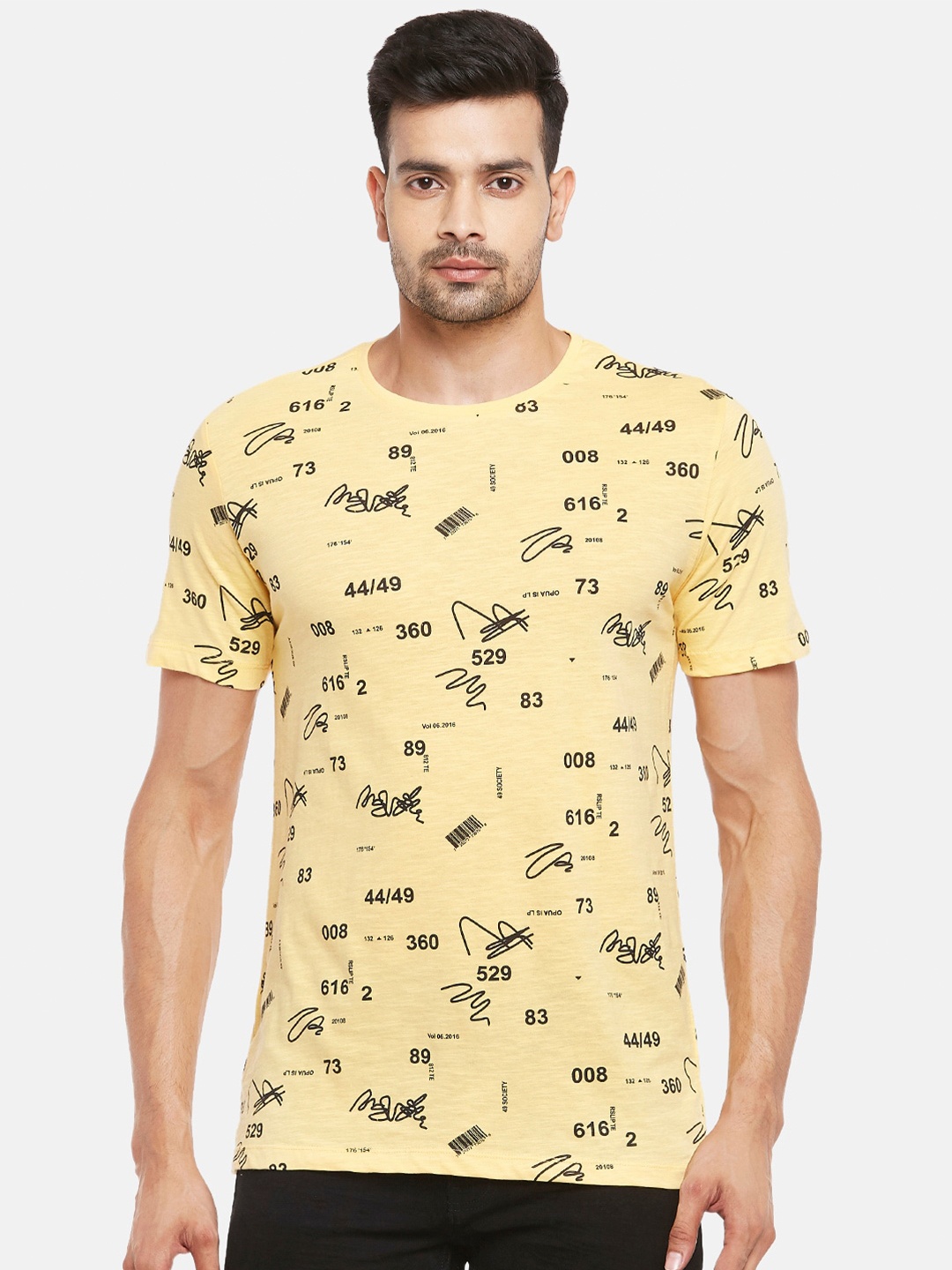 SF JEANS by Pantaloons Men Yellow Black Typography Printed Cotton Slim Fit Pure Cotton T-shirt
SF JEANS by Pantaloons Men Yellow Black Typography Printed Cotton Slim Fit Pure Cotton T-shirt