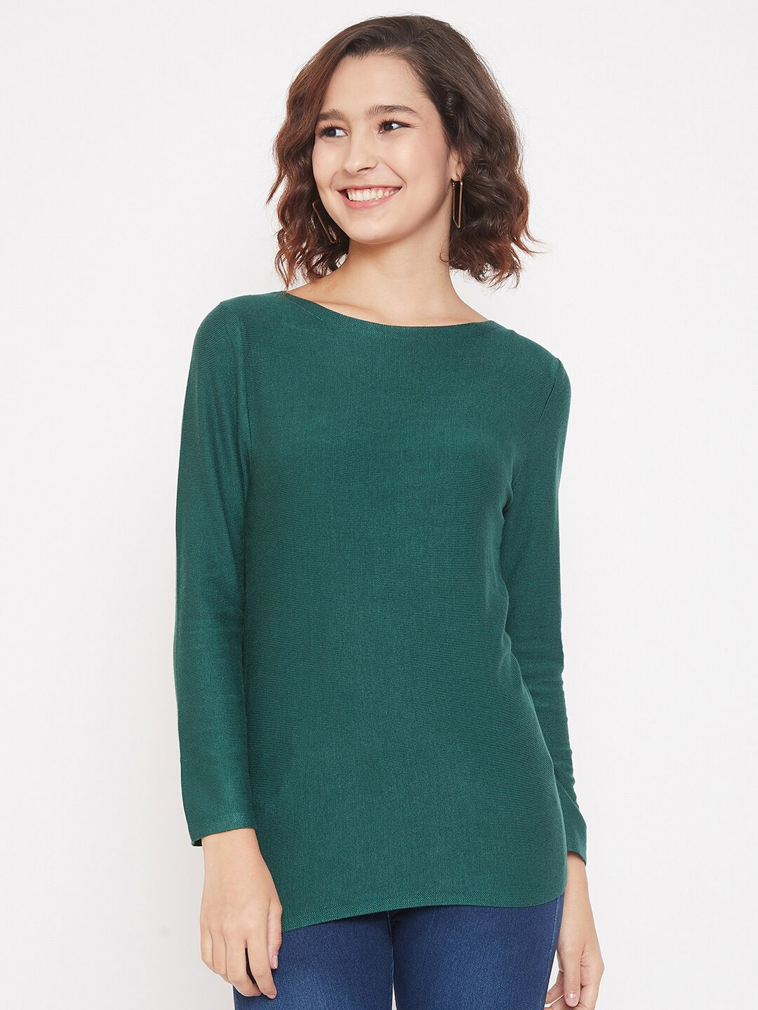 Madame Women Green Solid Wool Longline Pullover
Madame Women Green Solid Wool Longline Pullover