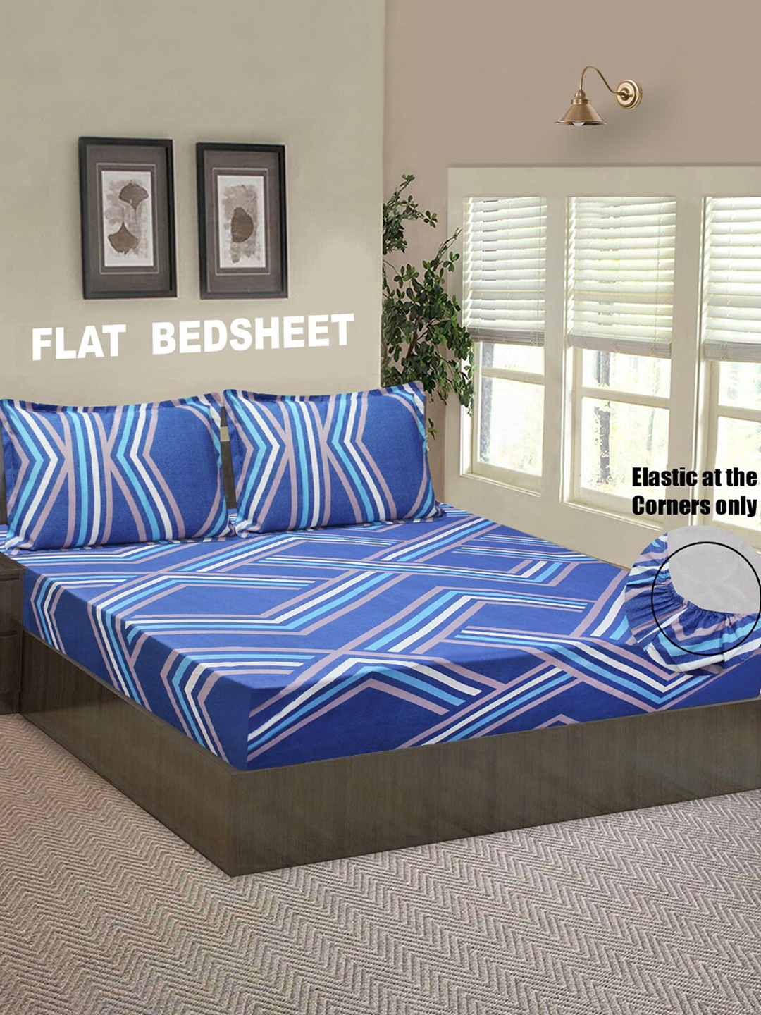 Good Homes by Home Candy Blue & White 144 TC Queen Bedsheet with 2 Pillow Covers
Good Homes by Home Candy Blue & White 144 TC Queen Bedsheet with 2 Pillow Covers