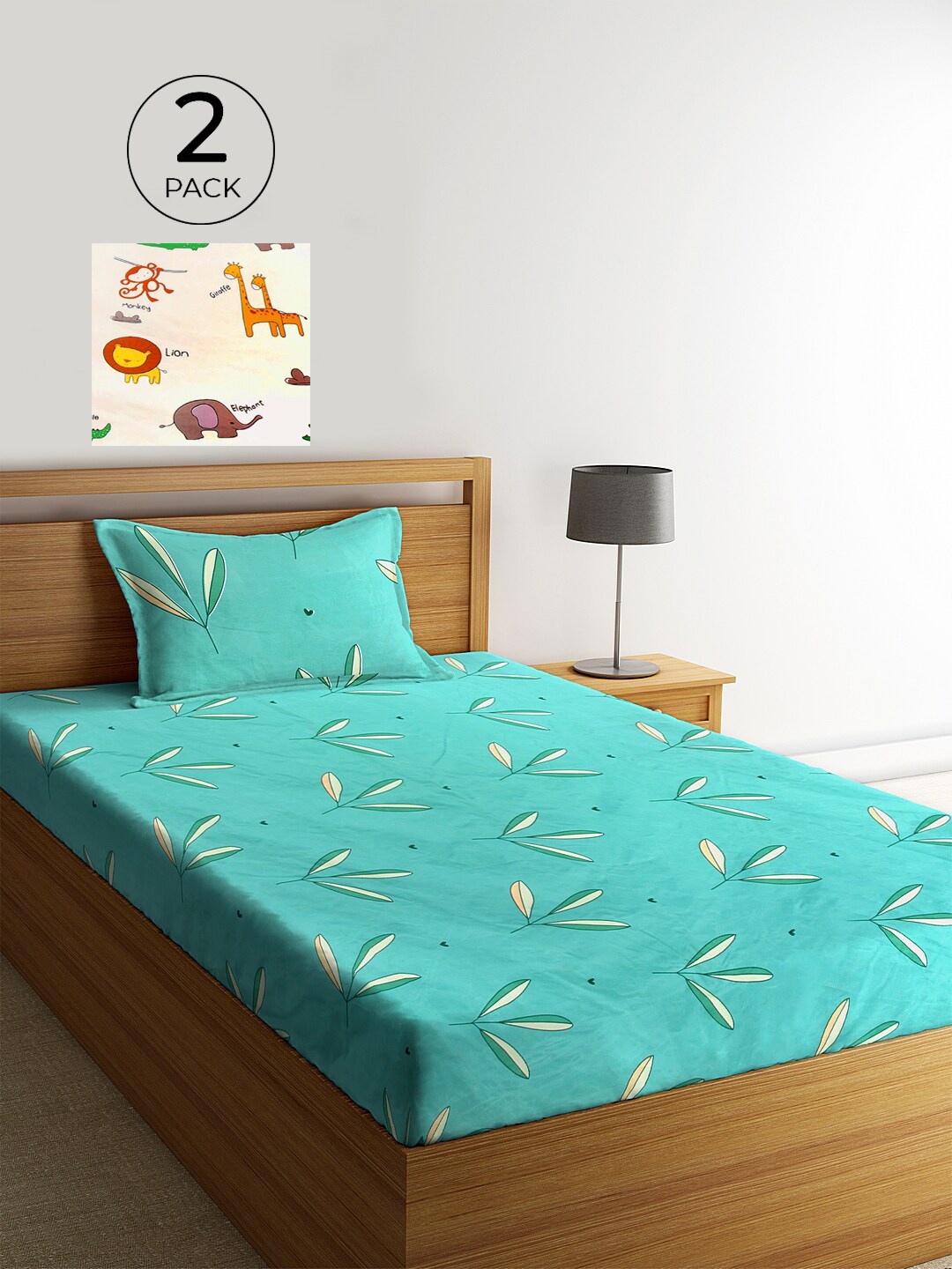 KLOTTHE Multicolor Floral 210 TC Cotton 2 Single Bedsheet with 2 Pillow Cover, Cream
KLOTTHE Multicolor Floral 210 TC Cotton 2 Single Bedsheet with 2 Pillow Cover, Cream