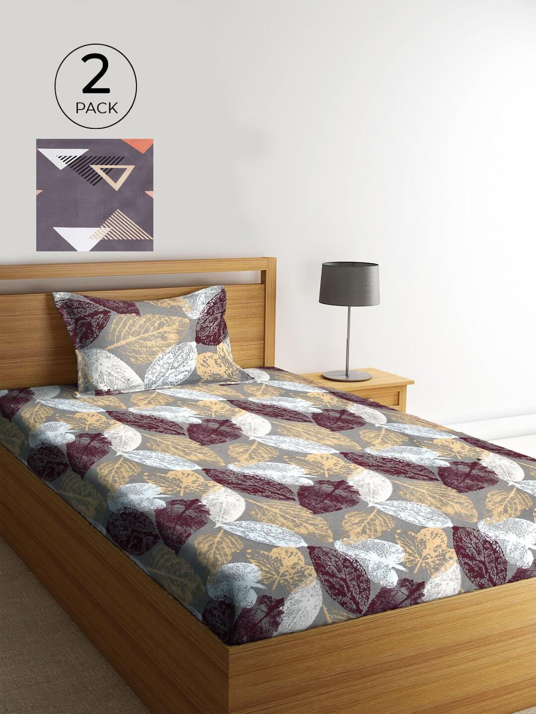 KLOTTHE Set Of 2 Multicoloured Floral 210 TC Single Bedsheet With 2 Pillow Covers, Multi
KLOTTHE Set Of 2 Multicoloured Floral 210 TC Single Bedsheet With 2 Pillow Covers, Multi