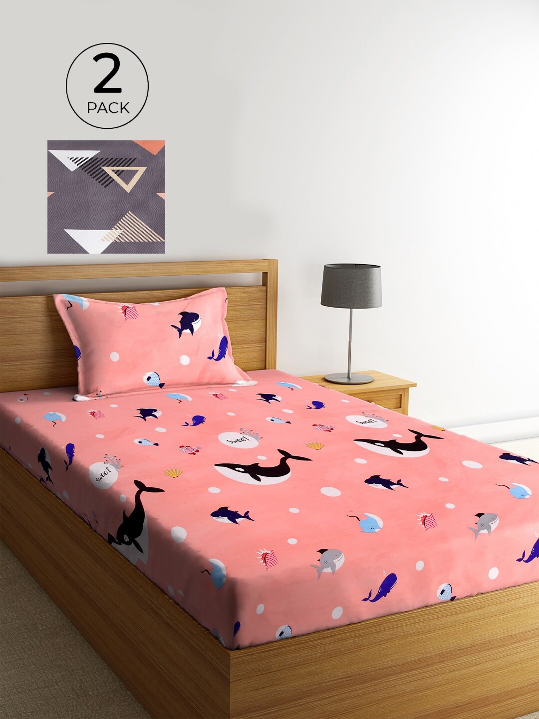 KLOTTHE Set Of 2 Multicoloured Cartoon Characters 210 TC Single Bedsheet & 2 Pillow Covers, Multi
KLOTTHE Set Of 2 Multicoloured Cartoon Characters 210 TC Single Bedsheet & 2 Pillow Covers, Multi