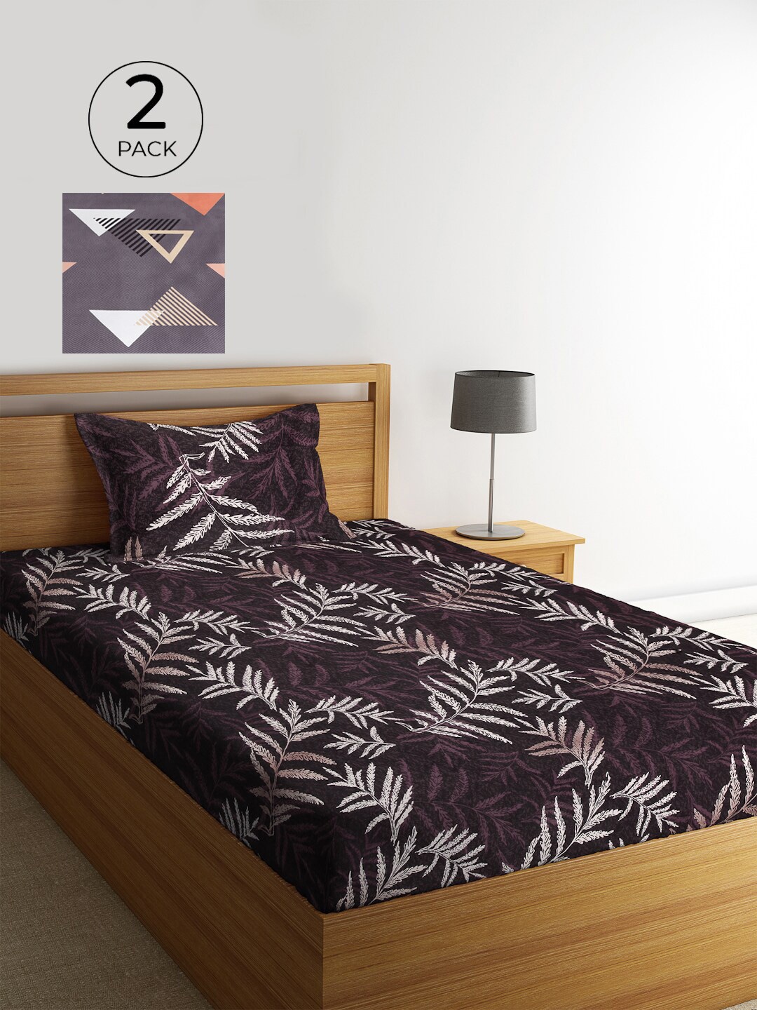 KLOTTHE Set Of 2 Multicoloured Floral 210 TC Single Bedsheet With 2 Pillow Covers, Multi
KLOTTHE Set Of 2 Multicoloured Floral 210 TC Single Bedsheet With 2 Pillow Covers, Multi
