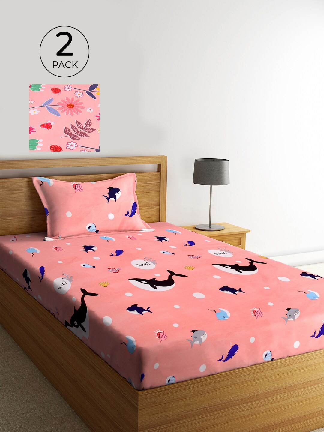 KLOTTHE Set Of 2 Multicoloured Cartoon Characters 210 TC Single Bedsheet & 2 Pillow Covers, Multi
KLOTTHE Set Of 2 Multicoloured Cartoon Characters 210 TC Single Bedsheet & 2 Pillow Covers, Multi