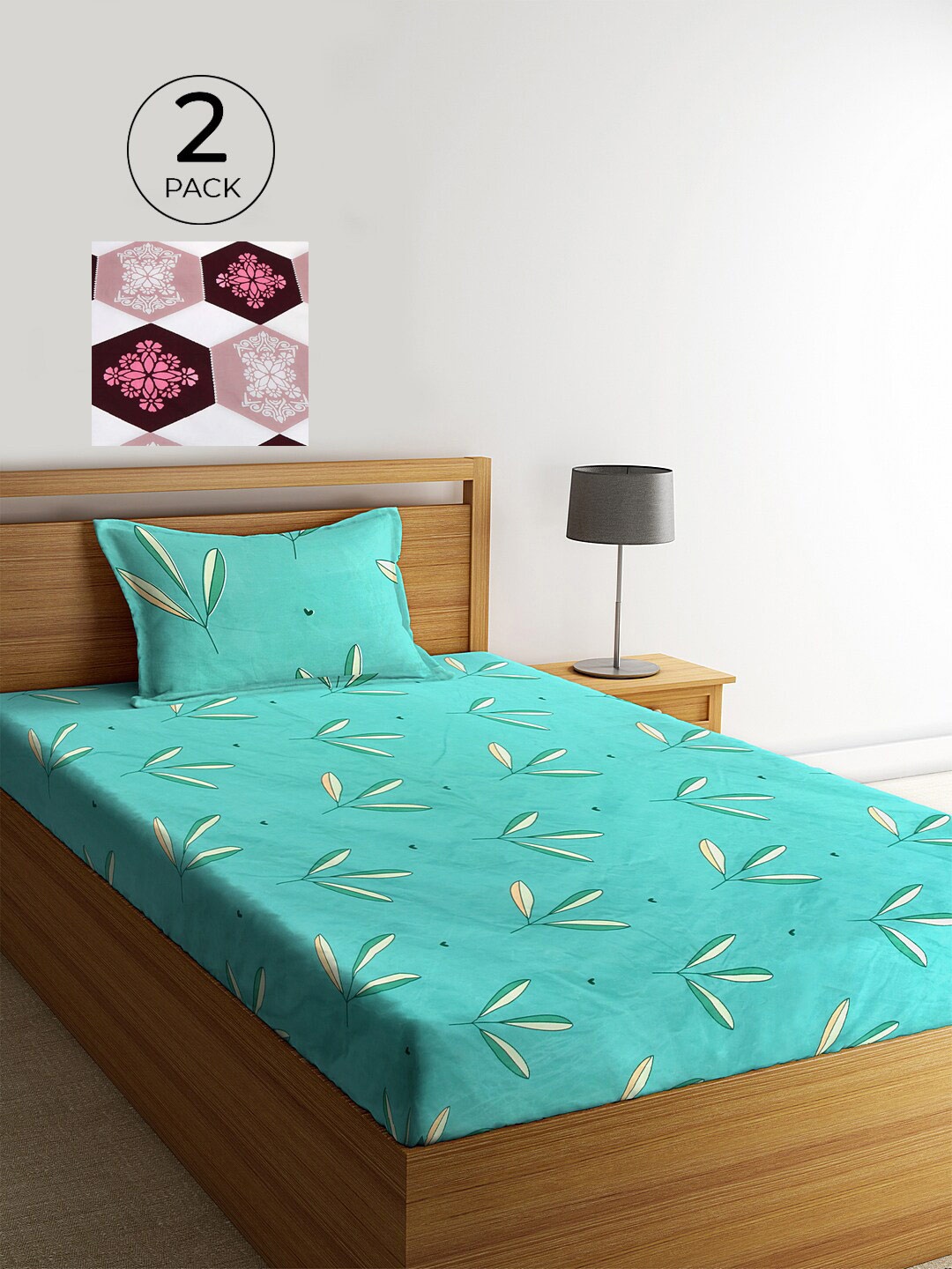 KLOTTHE Set Of 2 Multicoloured Floral 210 TC Single Bedsheet with 2 Pillow Covers, Multi
KLOTTHE Set Of 2 Multicoloured Floral 210 TC Single Bedsheet with 2 Pillow Covers, Multi