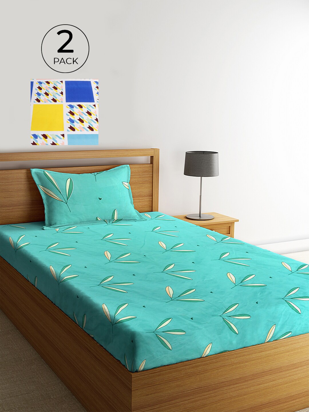 KLOTTHE Set Of 2 Multicoloured Floral 210 TC Single Bedsheet with 2 Pillow Covers, Multi
KLOTTHE Set Of 2 Multicoloured Floral 210 TC Single Bedsheet with 2 Pillow Covers, Multi