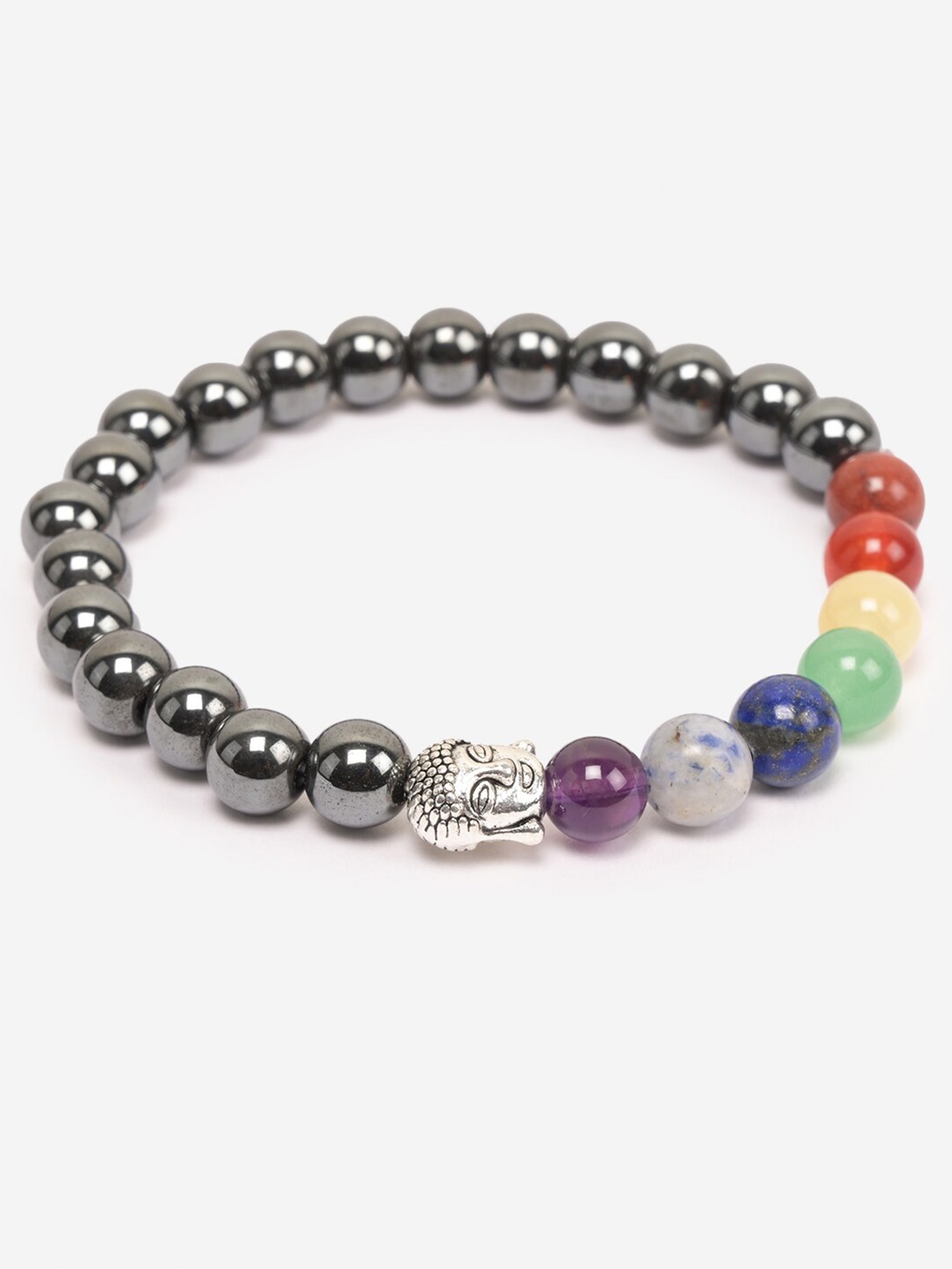 BuckleUp Unisex Gunmetal-Toned & Multicoloured Hematite Elasticated Bracelet, Metallic
BuckleUp Unisex Gunmetal-Toned & Multicoloured Hematite Elasticated Bracelet, Metallic