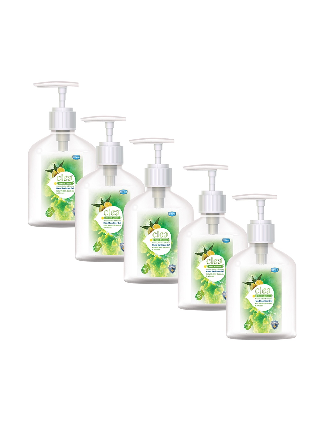 Clea Pack of 5 Hand Sanitizer with 70% Isopropyl Alcohol Based Gel Sanitizer - 200 ml, Green
Clea Pack of 5 Hand Sanitizer with 70% Isopropyl Alcohol Based Gel Sanitizer - 200 ml, Green