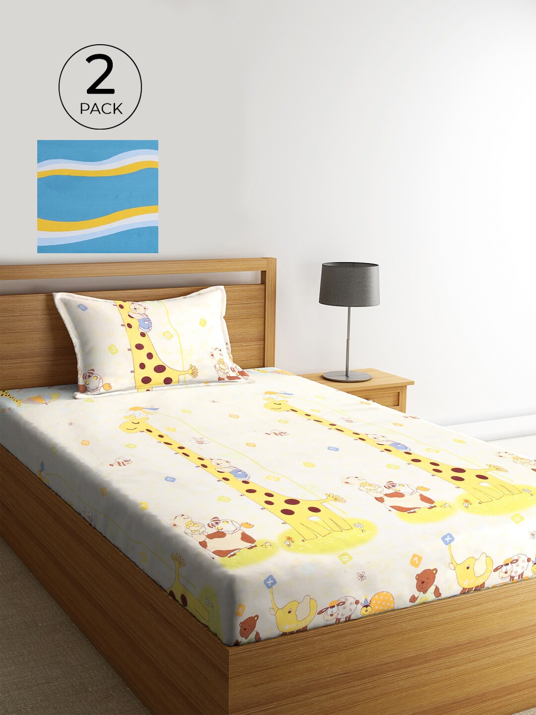 KLOTTHE Set Of 2 Cartoon Characters 210 TC Single Bedsheet with 2 Pillow Covers, Multi
KLOTTHE Set Of 2 Cartoon Characters 210 TC Single Bedsheet with 2 Pillow Covers, Multi