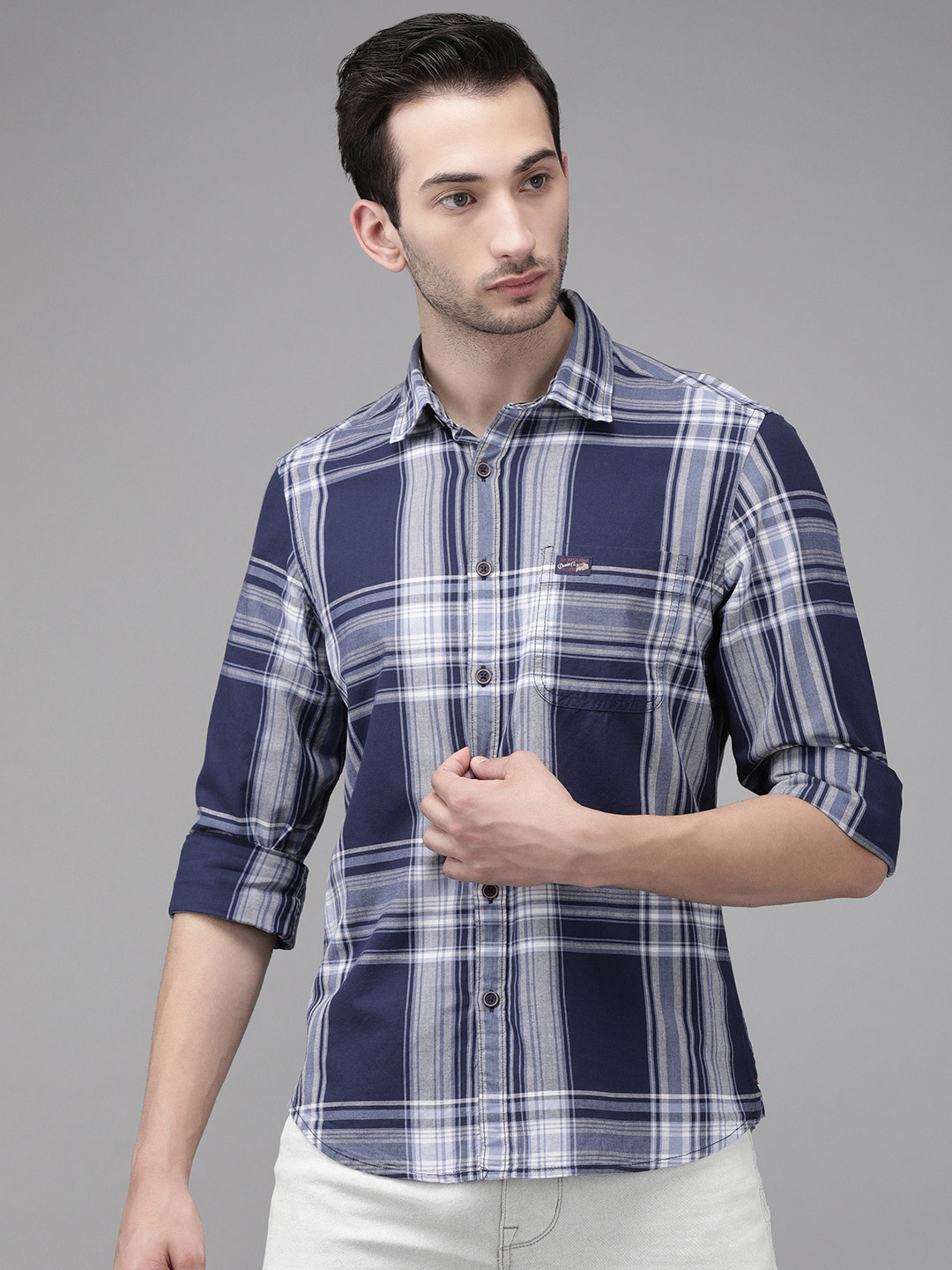 U.S. Polo Assn. Denim Co. Men Navy Blue And Grey Tartan Checked Pure Cotton Casual Shirt
U.S. Polo Assn. Denim Co. Men Navy Blue And Grey Tartan Checked Pure Cotton Casual Shirt