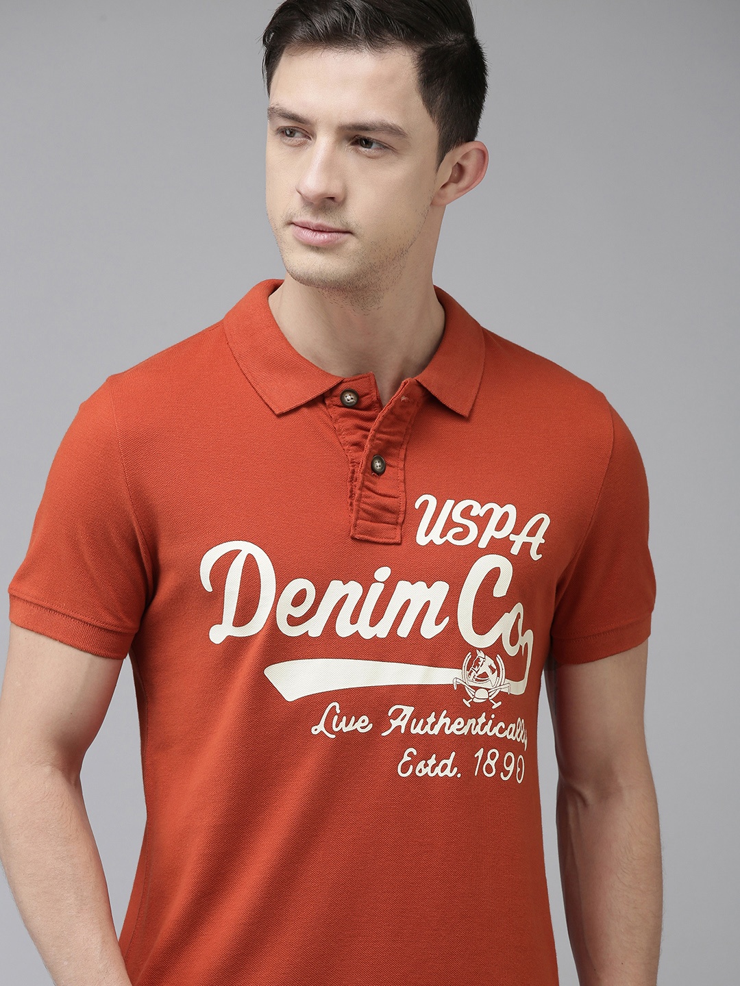 U.S. Polo Assn. Denim Co. Men Orange Pure Cotton Typography Printed Polo Collar T-shirt
U.S. Polo Assn. Denim Co. Men Orange Pure Cotton Typography Printed Polo Collar T-shirt