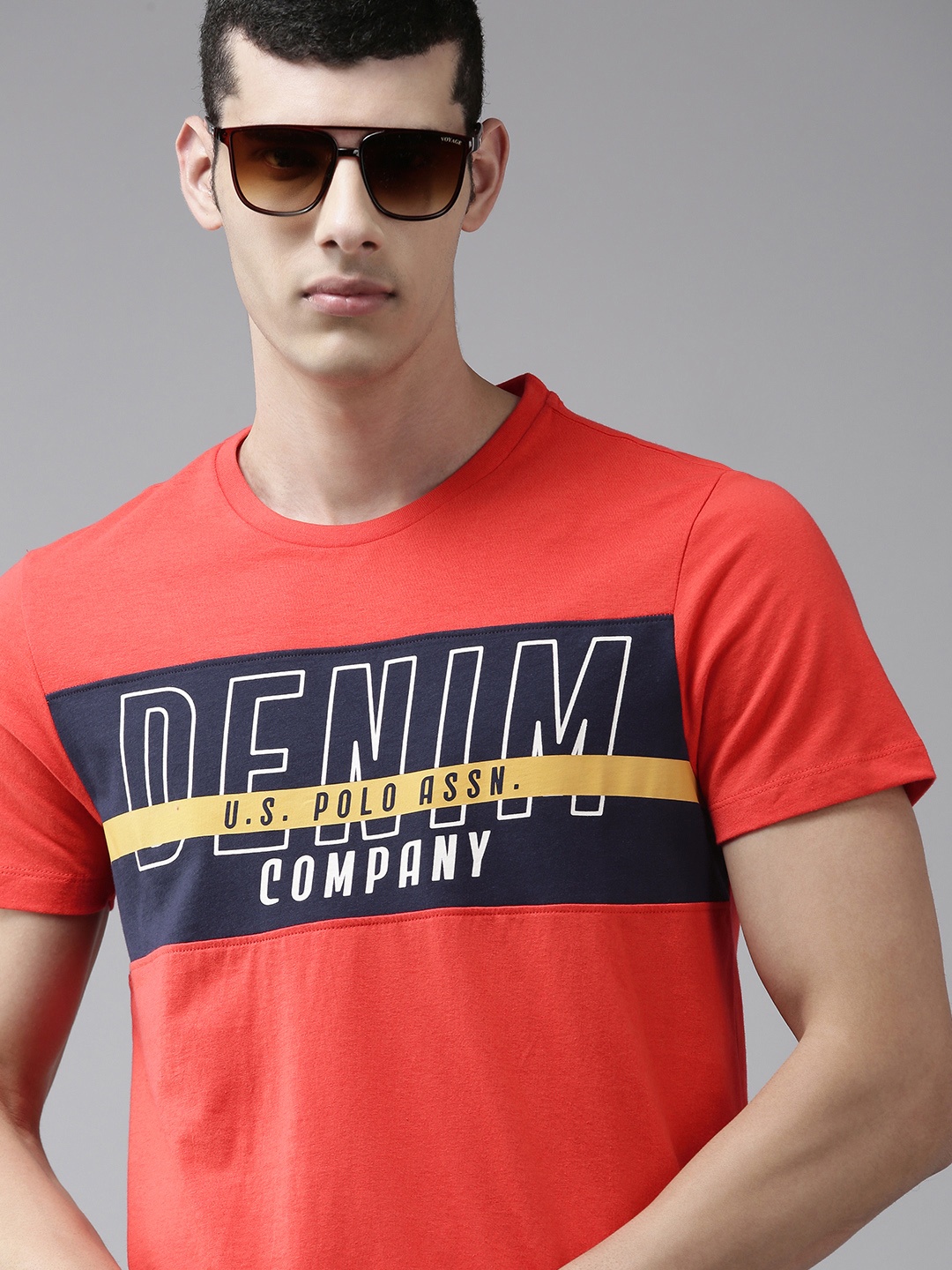 U S Polo Assn Denim Co Men Red & Navy Blue Typography Printed Pure Cotton Casual T-shirt
U S Polo Assn Denim Co Men Red & Navy Blue Typography Printed Pure Cotton Casual T-shirt