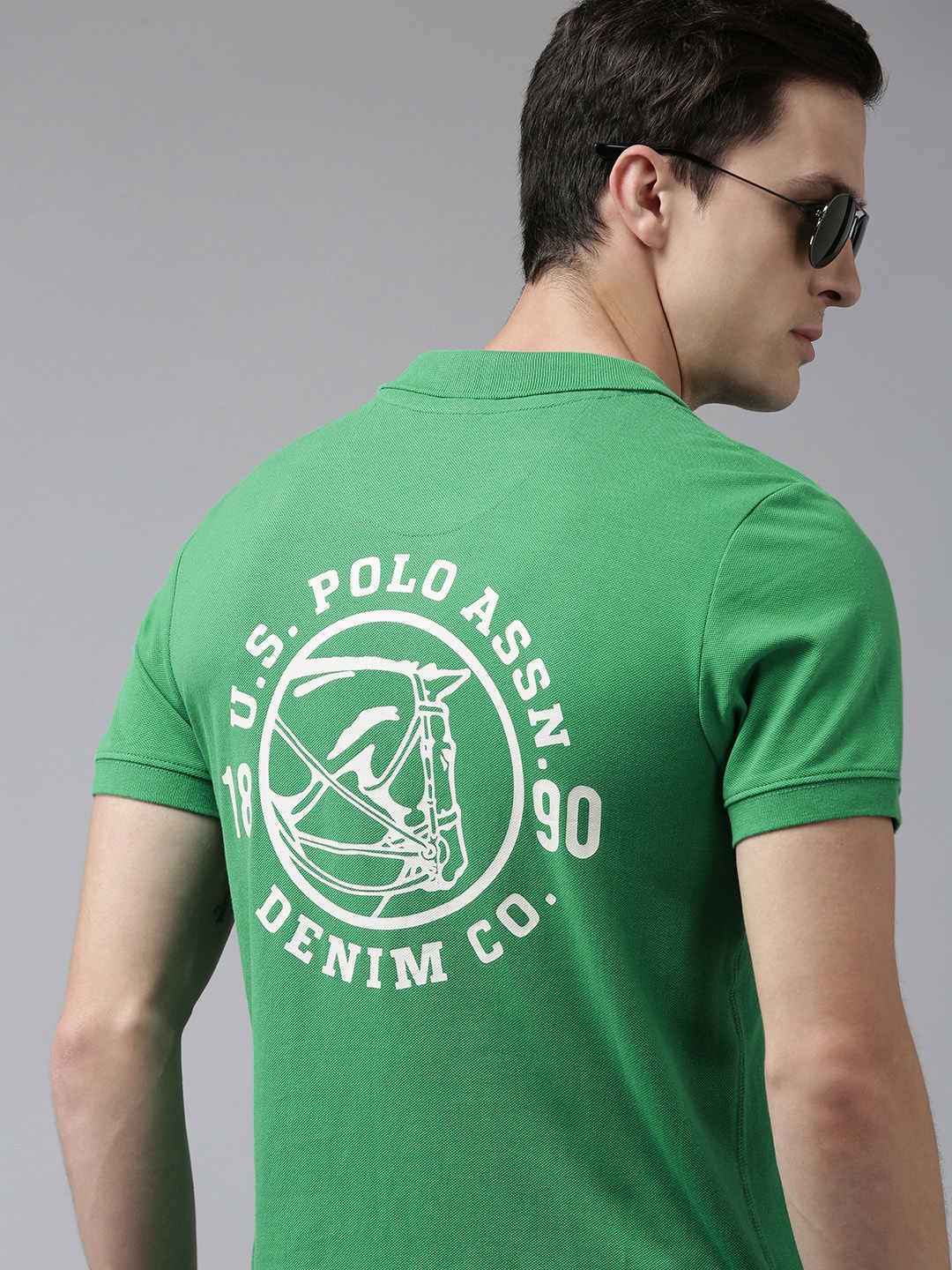U S Polo Assn Denim Co Men Green Brand Logo Printed Polo Collar Pure Cotton T-shirt
U S Polo Assn Denim Co Men Green Brand Logo Printed Polo Collar Pure Cotton T-shirt