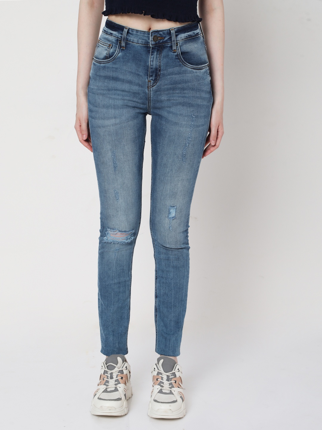 Vero Moda Women Blue Skinny Fit High-Rise Mildly Distressed Stretchable Light Fade Jeans
Vero Moda Women Blue Skinny Fit High-Rise Mildly Distressed Stretchable Light Fade Jeans