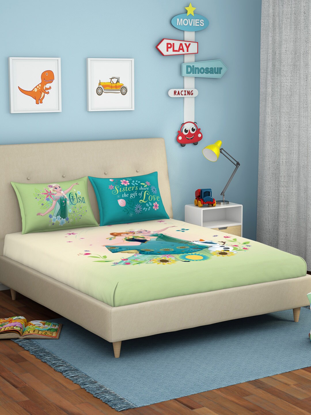 SPACES Kids Cream Disney Mickey Printed 180 TC Single Bedsheet with 1 Pillow Covers, Green
SPACES Kids Cream Disney Mickey Printed 180 TC Single Bedsheet with 1 Pillow Covers, Green