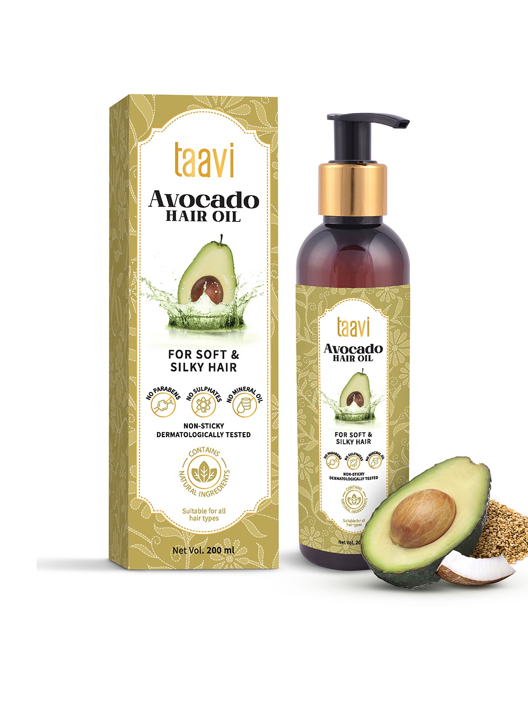 Taavi Avocado Hair Oil 200 ml, Brown