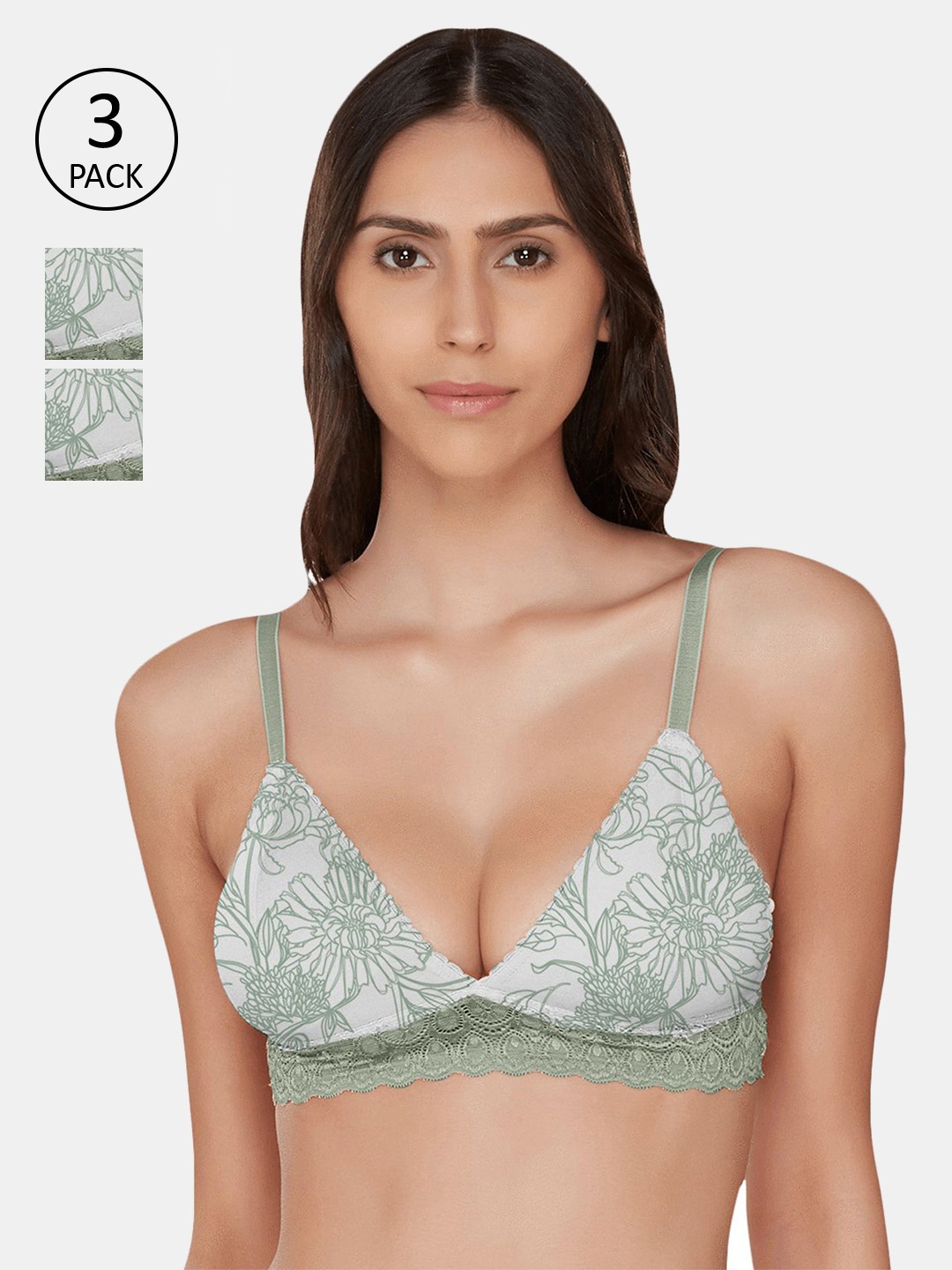 Inner Sense Women Pack of 3 Green Organic Cotton Anti- Microbial Bralette Bra-ISB095
Inner Sense Women Pack of 3 Green Organic Cotton Anti- Microbial Bralette Bra-ISB095