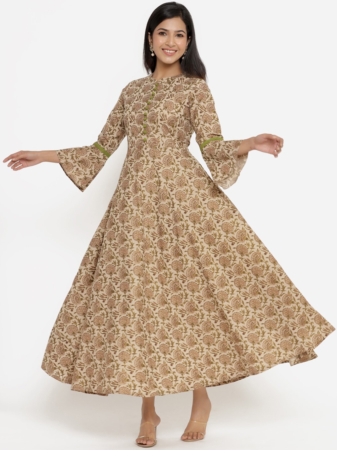 Aprique FAB Women Beige Ethnic Motifs Printed Flared Sleeves Pure Cotton Anarkali Kurta
Aprique FAB Women Beige Ethnic Motifs Printed Flared Sleeves Pure Cotton Anarkali Kurta