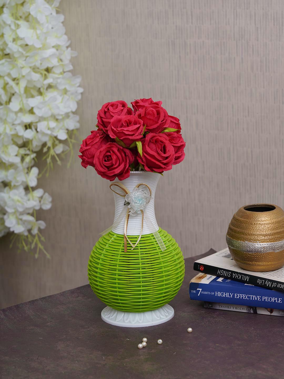TIED RIBBONS Red & Green Set Of 12 Artificial Rose Flowers Plant with Decorative Vase Pot
TIED RIBBONS Red & Green Set Of 12 Artificial Rose Flowers Plant with Decorative Vase Pot