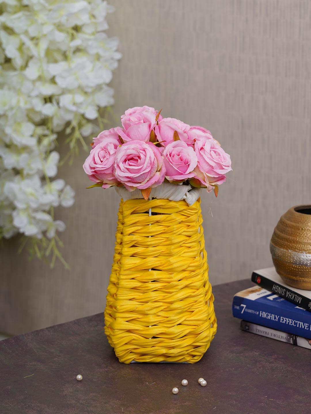 TIED RIBBONS Set Of 12 Pink & Green Artificial Silk Rose Flower Plant With Decorative Rattan Vase Pot
TIED RIBBONS Set Of 12 Pink & Green Artificial Silk Rose Flower Plant With Decorative Rattan Vase Pot