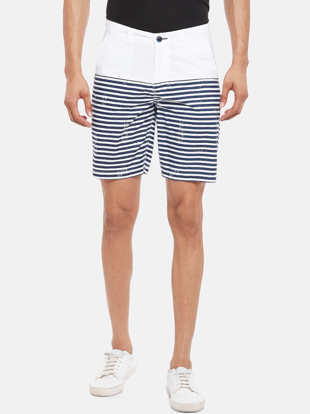 Urban Ranger by pantaloons Men White & Black Pure Cotton Striped Slim Fit Regular Shorts
Urban Ranger by pantaloons Men White & Black Pure Cotton Striped Slim Fit Regular Shorts