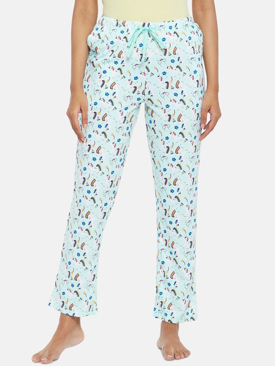 Dreamz by Pantaloons Women Blue Printed Lounge Pants