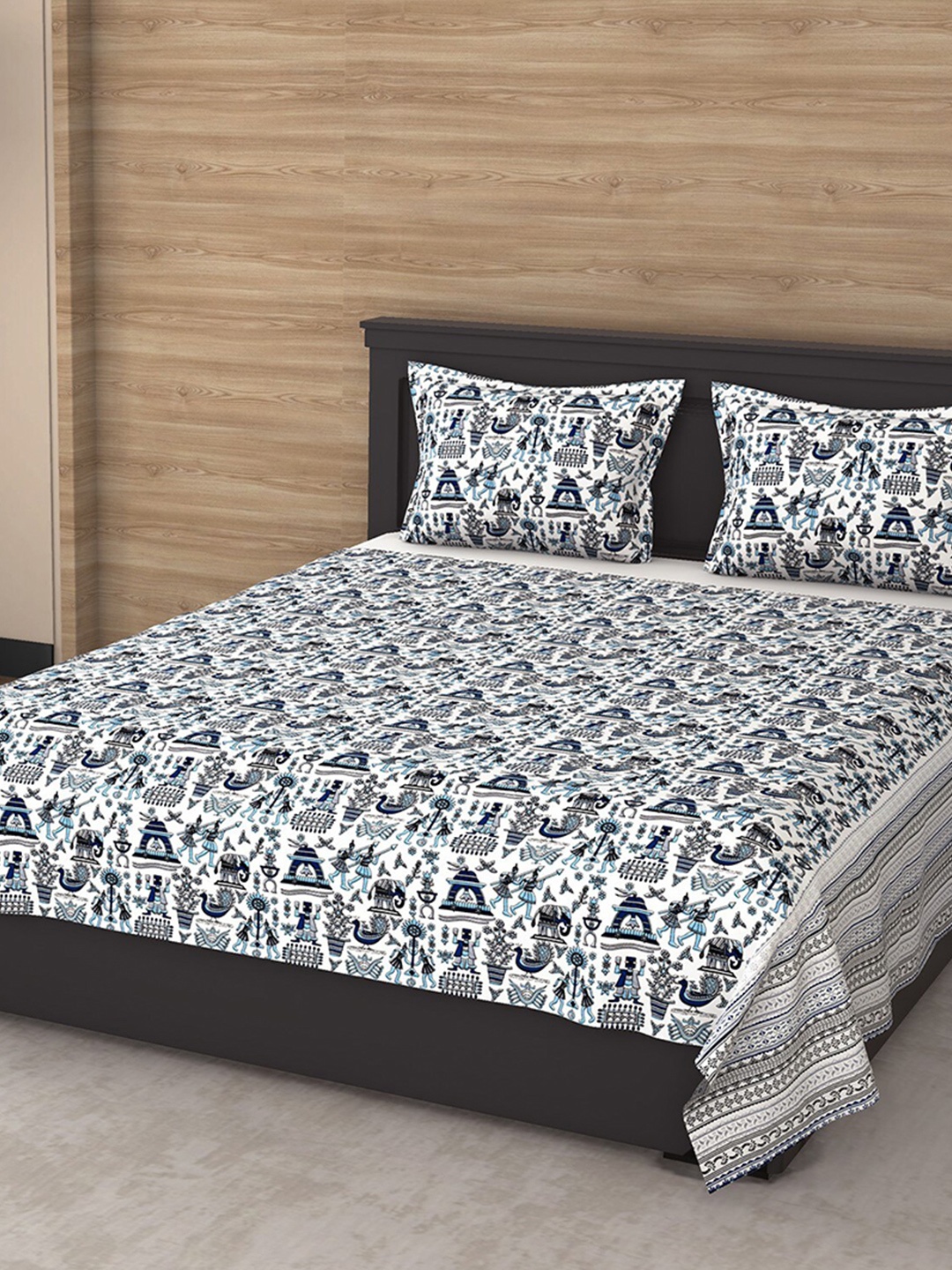 Varde Multicolour 120 TC Printed Cotton Double King Bedsheet with 2 Pillow Covers, Multi
Varde Multicolour 120 TC Printed Cotton Double King Bedsheet with 2 Pillow Covers, Multi
