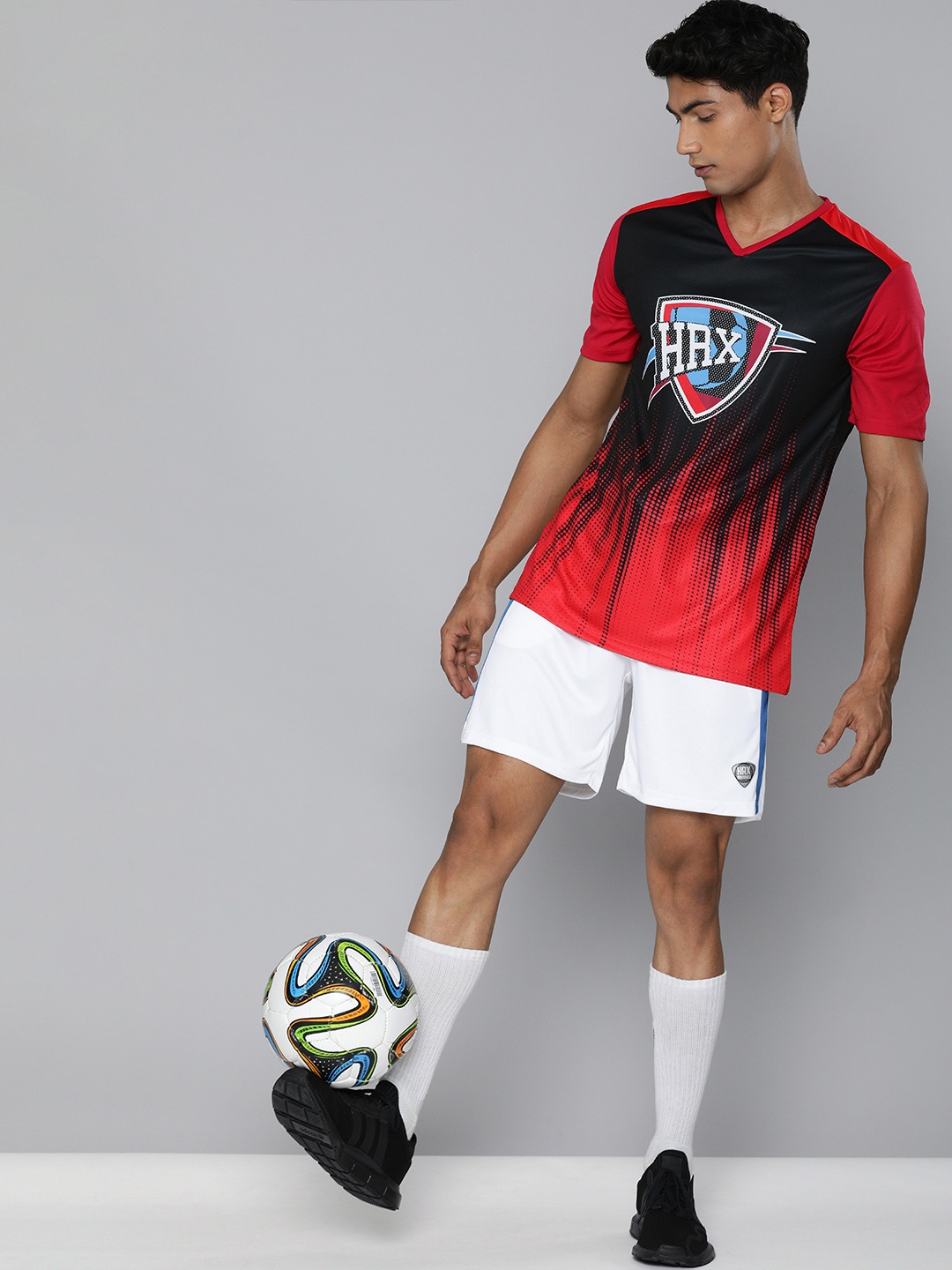 HRX By Hrithik Roshan Football Men Jet Black And Red Graphic Printed Rapid-Dry AOP T-shirt
HRX By Hrithik Roshan Football Men Jet Black And Red Graphic Printed Rapid-Dry AOP T-shirt