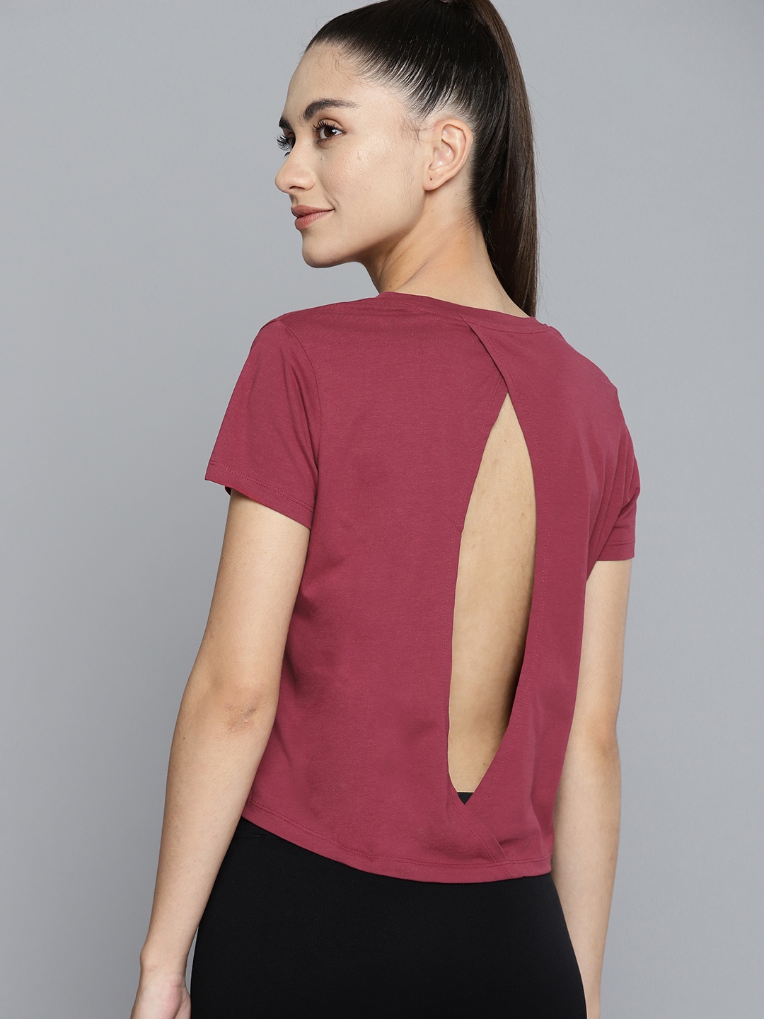 HRX By Hrithik Roshan Yoga Women Rhododendron Printed Rapid-Dry Cut Out Cotton Sustainable Tshirt, Maroon
HRX By Hrithik Roshan Yoga Women Rhododendron Printed Rapid-Dry Cut Out Cotton Sustainable Tshirt, Maroon