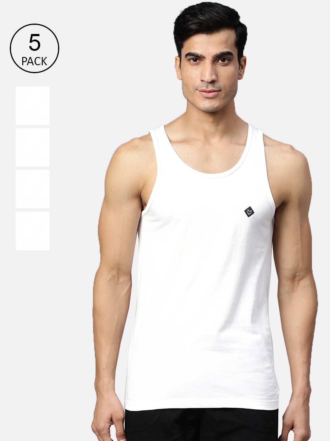 Almo Wear Men Pack Of 5 White Solid Cotton Slim-Fit Innerwear Vests VSUPP/GR/8001_S-M
Almo Wear Men Pack Of 5 White Solid Cotton Slim-Fit Innerwear Vests VSUPP/GR/8001_S-M