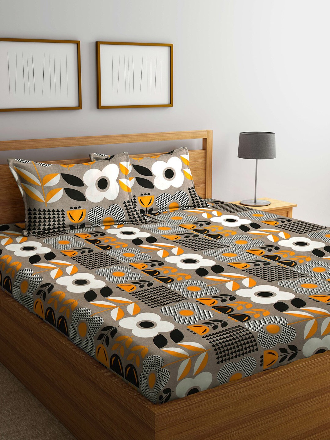 KLOTTHE Multicolor Floral Printed 210 TC Cotton Double King Bedsheet With 2 Pillow Covers, Grey
KLOTTHE Multicolor Floral Printed 210 TC Cotton Double King Bedsheet With 2 Pillow Covers, Grey