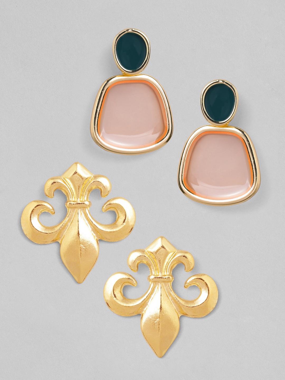TOKYO TALKIES X rubans FASHION ACCESSORIES Set of 2 Gold PLated Green Studs Earrings
TOKYO TALKIES X rubans FASHION ACCESSORIES Set of 2 Gold PLated Green Studs Earrings