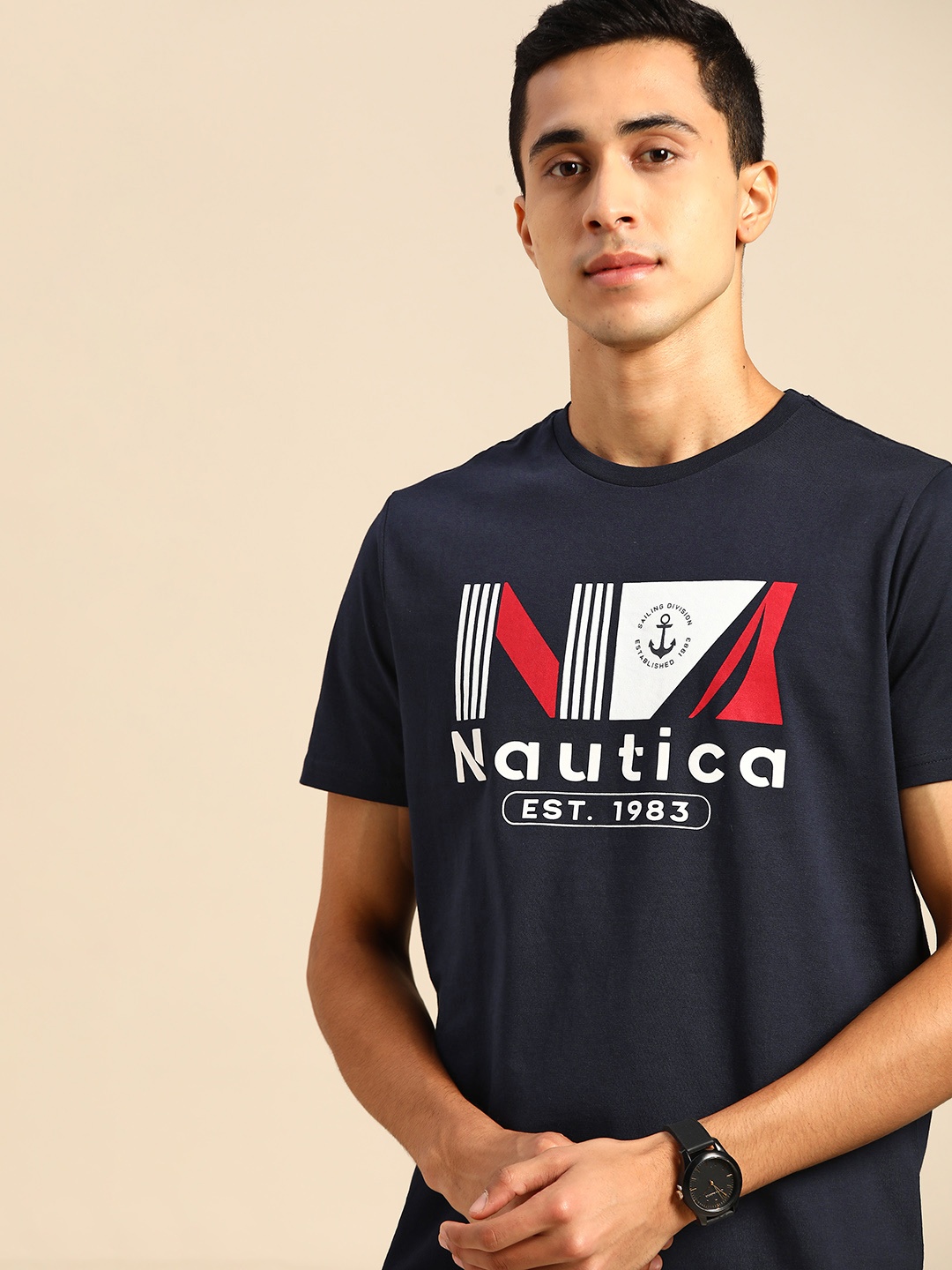 Nautica Men Navy Blue Brand Logo Print Round Neck Regular Sleeves Pure Cotton T-shirt
Nautica Men Navy Blue Brand Logo Print Round Neck Regular Sleeves Pure Cotton T-shirt