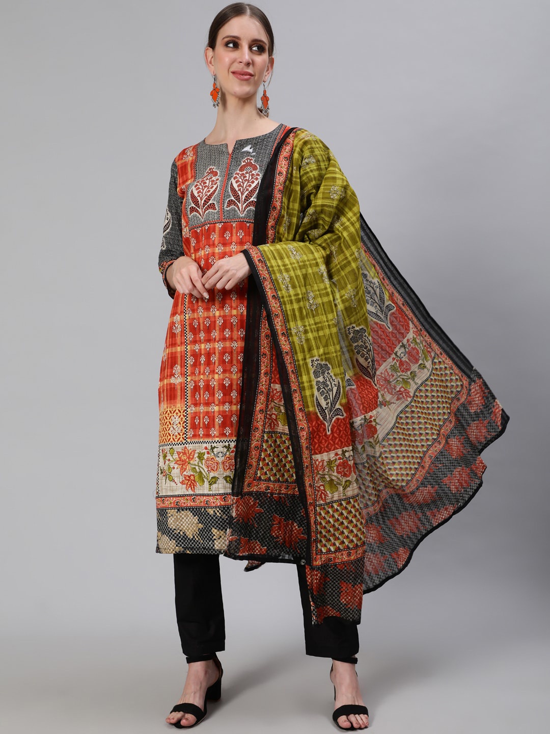 Ishin Women Multicoloured Ethnic Motifs Printed Regular Pure Cotton Kurta with Churidar & With Dupatta, Multi
Ishin Women Multicoloured Ethnic Motifs Printed Regular Pure Cotton Kurta with Churidar & With Dupatta, Multi