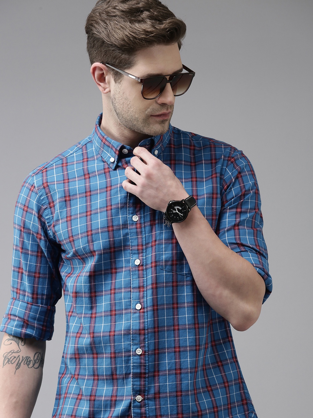 U S Polo Assn Men Multicoloured Grid Tattersall Checks Pure Cotton Brand Logo Casual Shirt, Multi
U S Polo Assn Men Multicoloured Grid Tattersall Checks Pure Cotton Brand Logo Casual Shirt, Multi