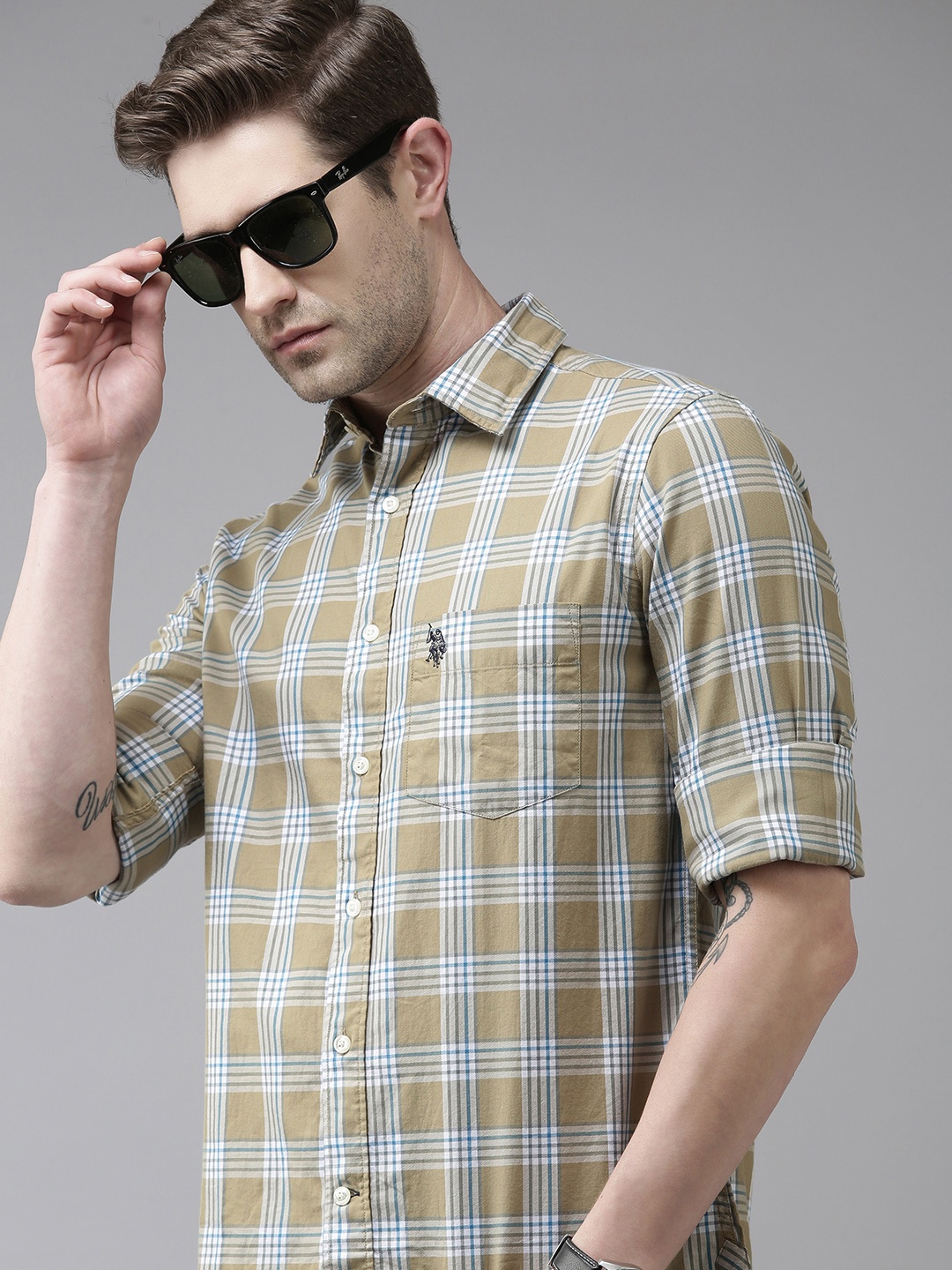 U S Polo Assn Men Multicoloured Windowpane Checks Opaque Pure Cotton Casual Shirt, Multi
U S Polo Assn Men Multicoloured Windowpane Checks Opaque Pure Cotton Casual Shirt, Multi