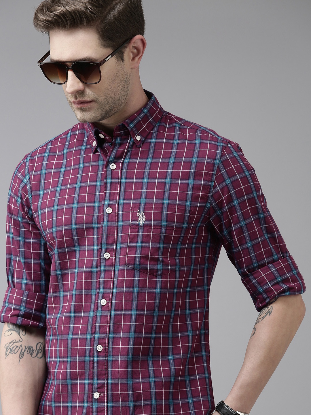 U S Polo Assn Men Multicoloured Grid Tattersall Checks Opaque Pure Cotton Casual Shirt, Multi
U S Polo Assn Men Multicoloured Grid Tattersall Checks Opaque Pure Cotton Casual Shirt, Multi