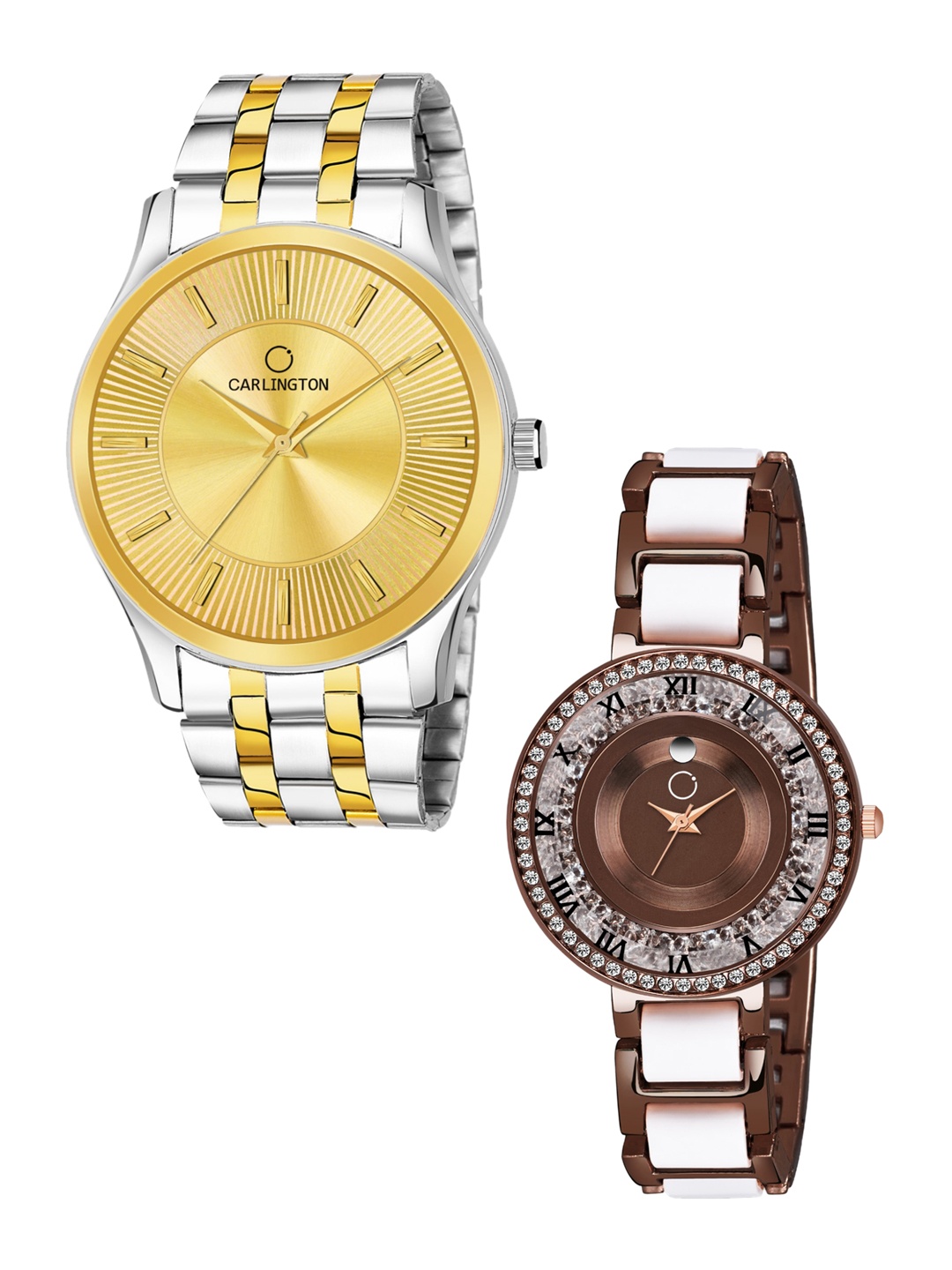 CARLINGTON Unisex Multicoloured Analogue Watch-Combo CT-6220SG and Mova BrownWhite, Brown
CARLINGTON Unisex Multicoloured Analogue Watch-Combo CT-6220SG and Mova BrownWhite, Brown
