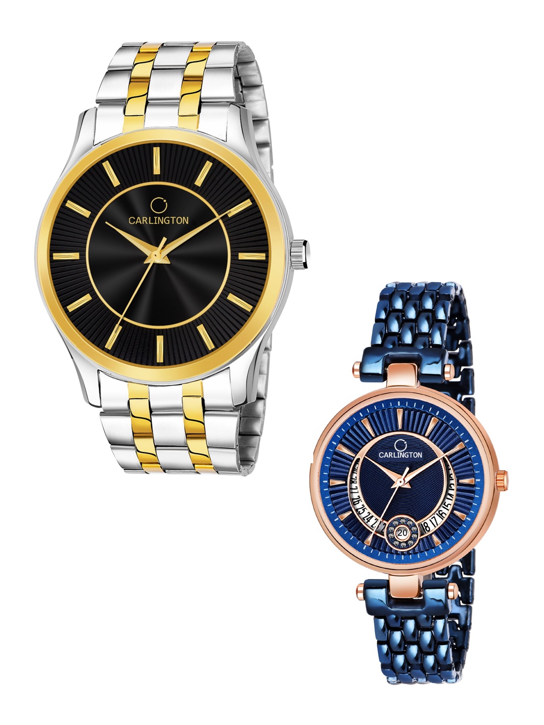 CARLINGTON Unisex His & Her Watch Gift Set - Combo CT-6220SB and Bella Blue-Multicolor, Silver
CARLINGTON Unisex His & Her Watch Gift Set - Combo CT-6220SB and Bella Blue-Multicolor, Silver