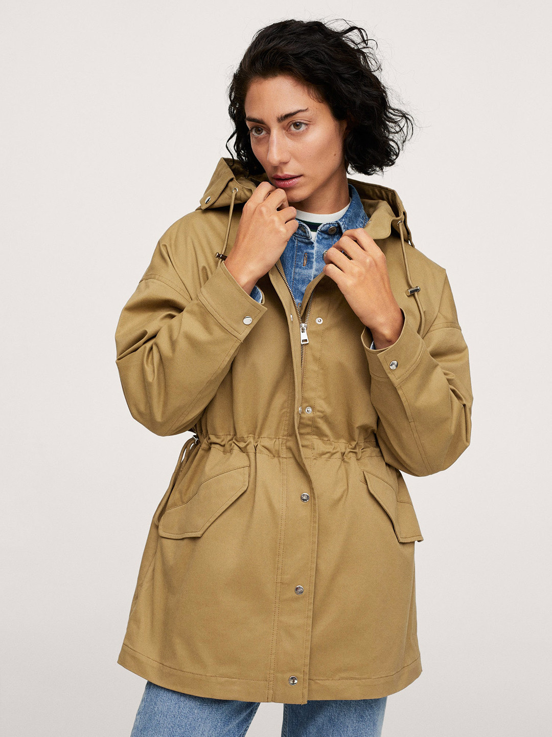 MANGO Women Khaki Solid Hooded Over Coat
MANGO Women Khaki Solid Hooded Over Coat