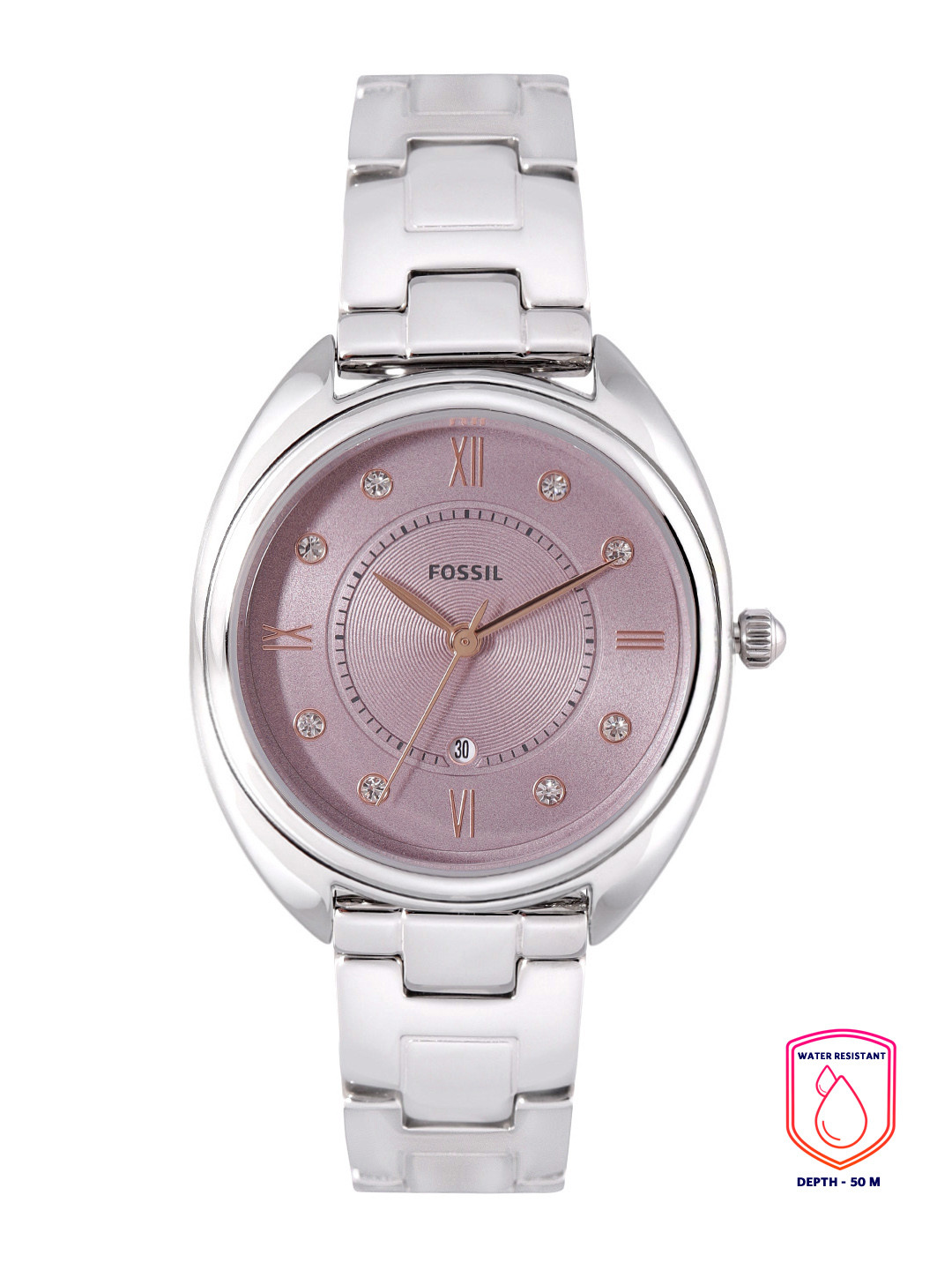 Fossil Women Purple Dial & Silver-Toned Bracelet Style Straps Gabby Analogue Watch ES5103
Fossil Women Purple Dial & Silver-Toned Bracelet Style Straps Gabby Analogue Watch ES5103