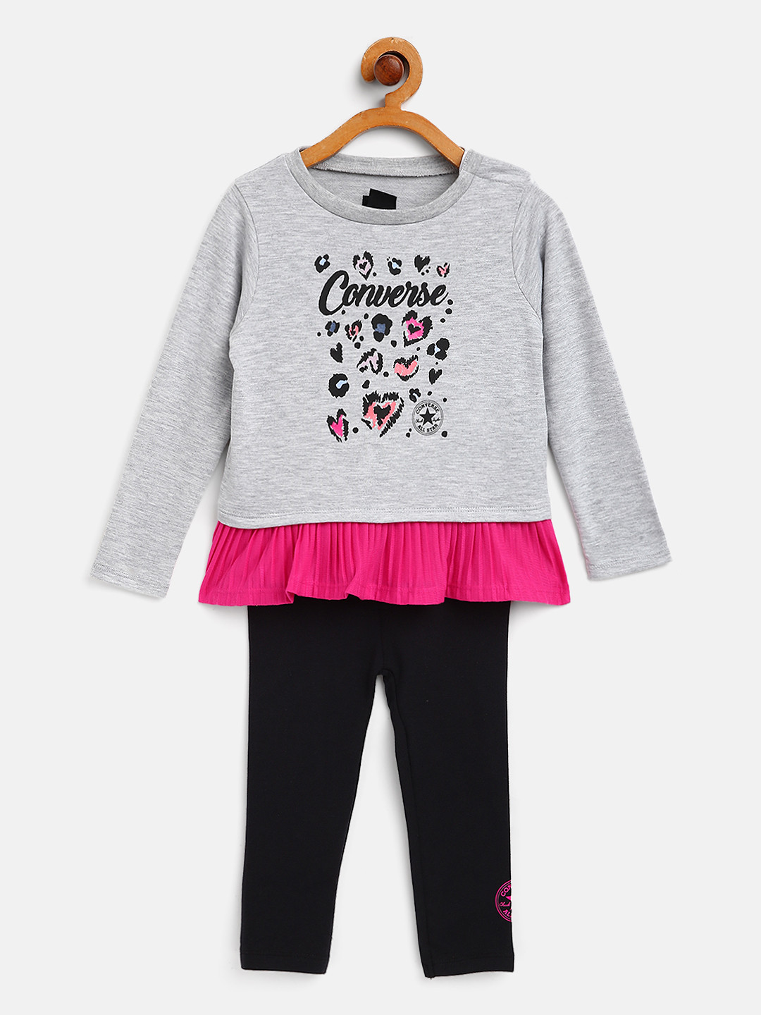 Converse Girls Black & Grey Printed Top with Leggings
Converse Girls Black & Grey Printed Top with Leggings