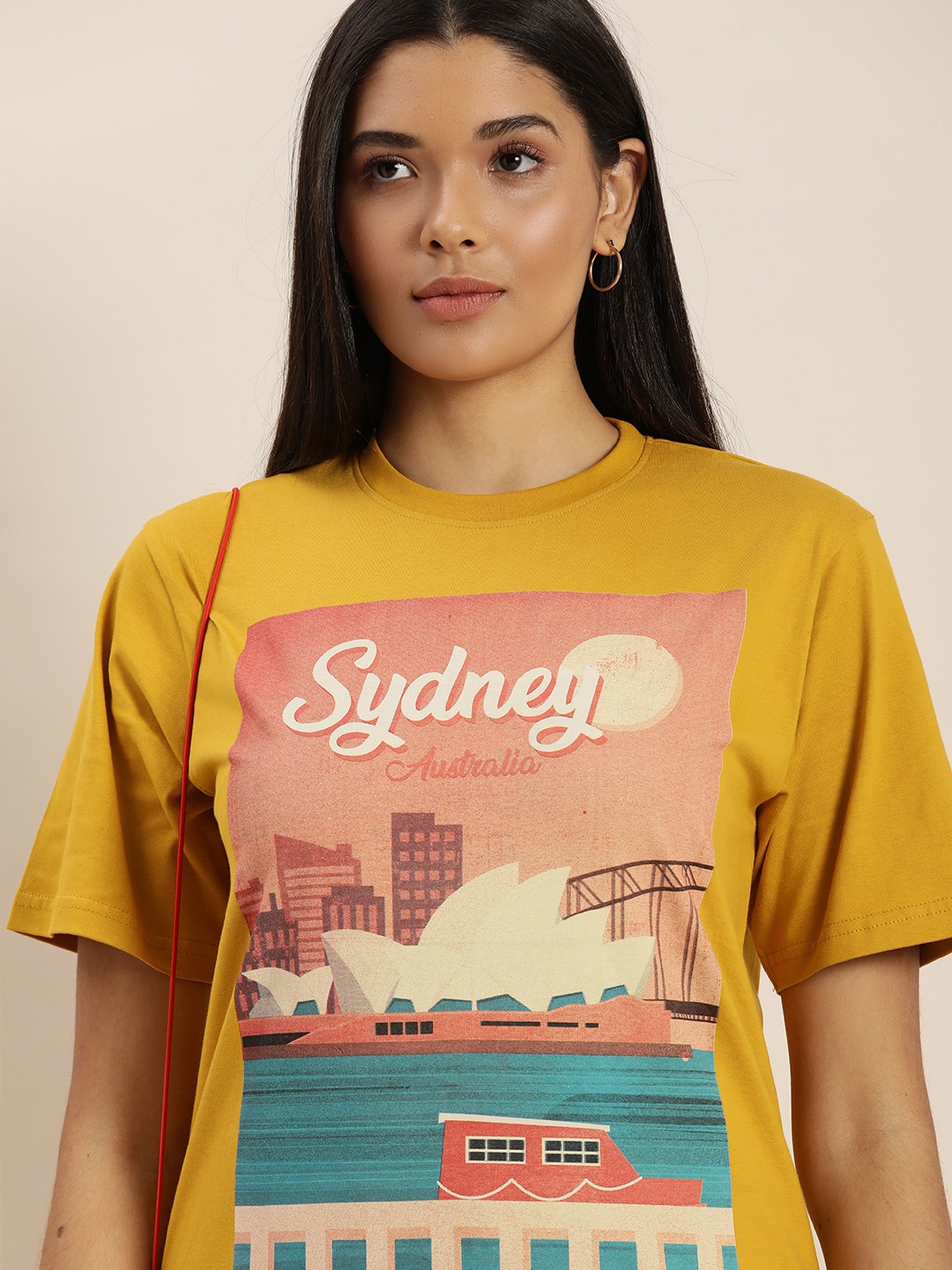 DILLINGER Women Mustard Yellow Graphic Printed Pure Cotton Oversized Pure Cotton T-shirt
DILLINGER Women Mustard Yellow Graphic Printed Pure Cotton Oversized Pure Cotton T-shirt