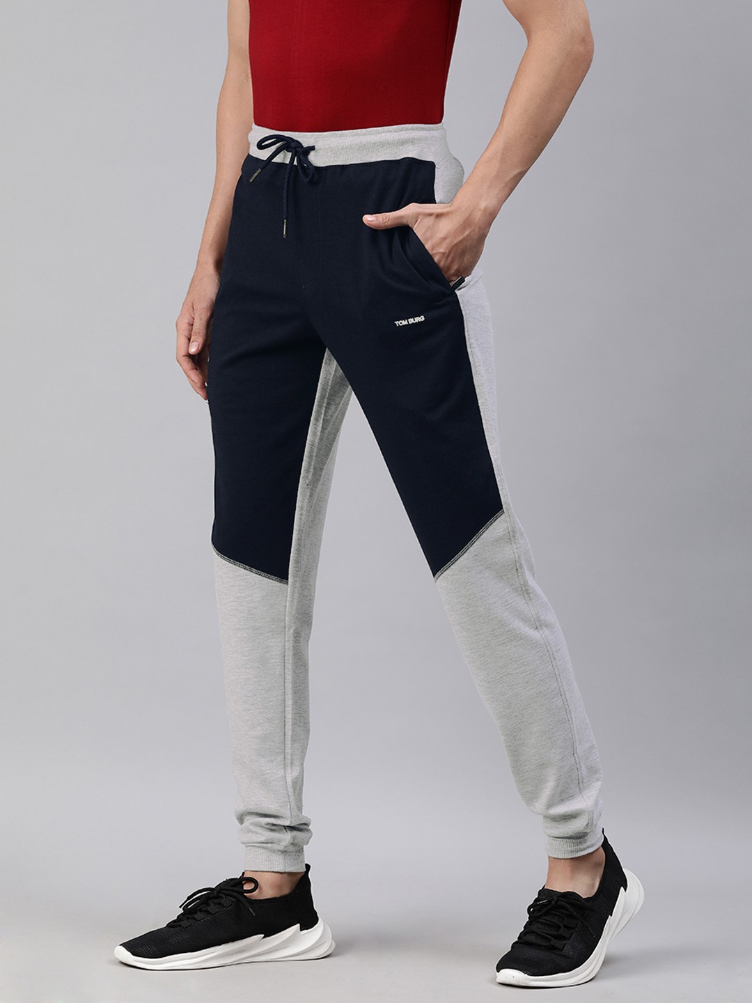 TOM BURG Men Navy Blue & Grey Cotton Coluorblocked Premium Stylish Sports Track Pants
TOM BURG Men Navy Blue & Grey Cotton Coluorblocked Premium Stylish Sports Track Pants
