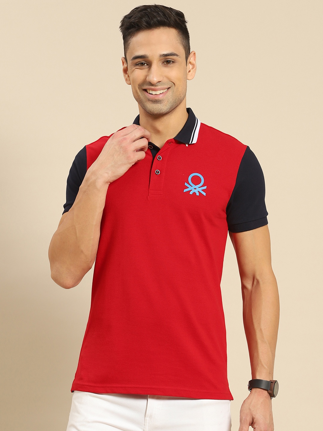 United Colors of Benetton Men Red Brand Logo Pure Cotton Polo Collar Pure Cotton T-shirt
United Colors of Benetton Men Red Brand Logo Pure Cotton Polo Collar Pure Cotton T-shirt